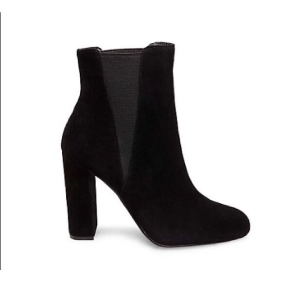 Steve Madden Effect suede leather slip on heeled boots sz 9 women’s biker edgy c - Picture 2 of 8